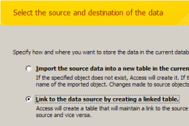 Select link tables option